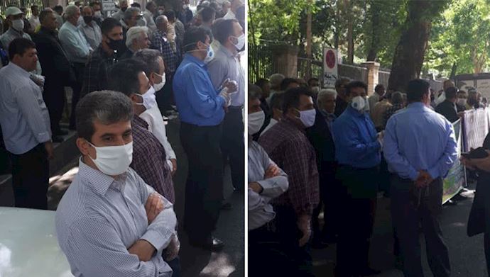 تجمع-عمال-شركة-حافلات-طهران-أمام-مبنى-مجلس-المدينة